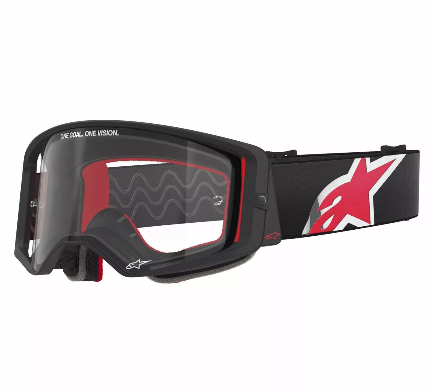 Alpinestars 2025 Goggles Supertech Corp Black Red Clear